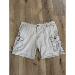 Y2K Red Camel‎ Cargo Shorts Mens 40 Khaki Tan Cotton Utility Multi Pocket Rugged
